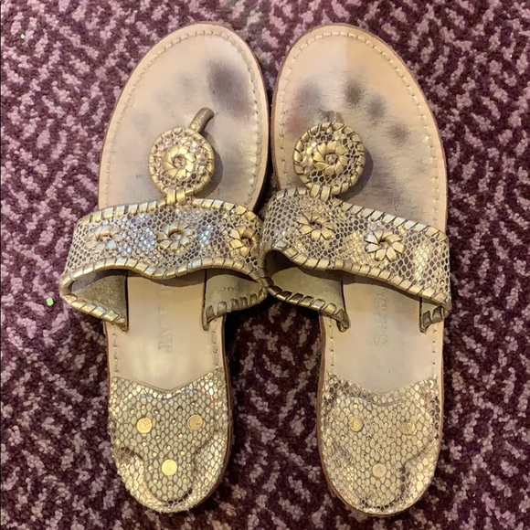 Jack Rodger gold sandals - Picture 1 of 2